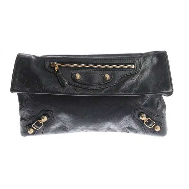 Clutch in Schwarz, Leder, Balenciaga