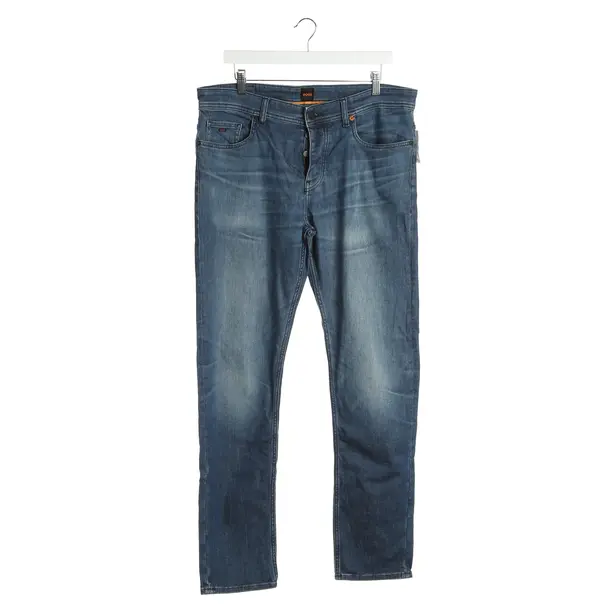 Straight Fit Jeans in Blue, Cotton, Hugo Boss Orange