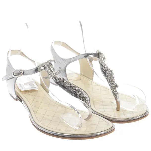 Sandals in Metallic, , Chanel