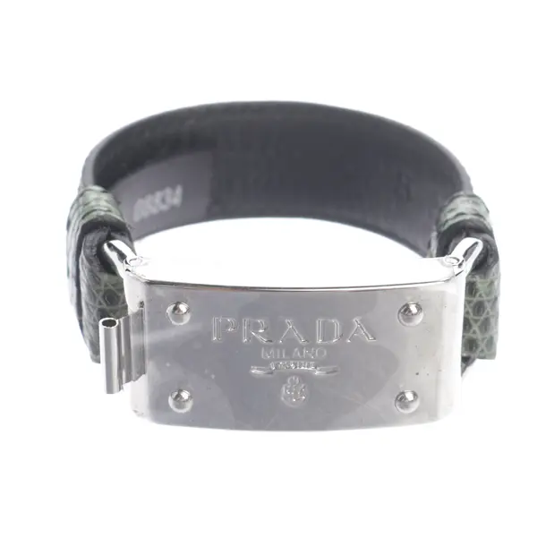 Bracelet in Green, Leather, Prada