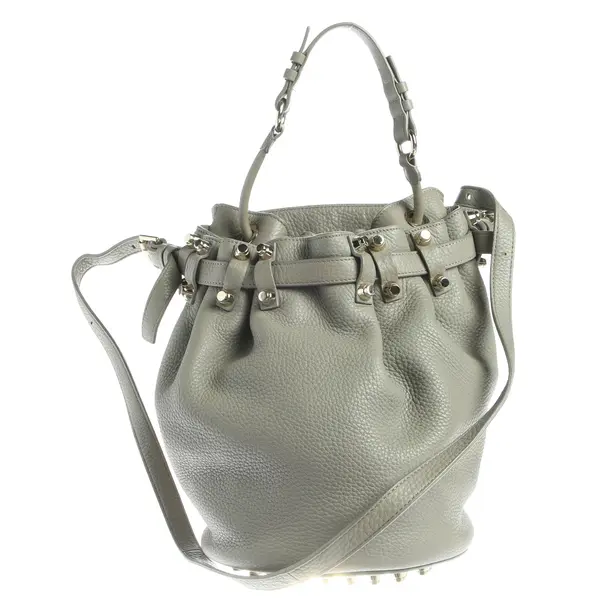 Bucket Bag in Gray, Leather, Alexander Wang