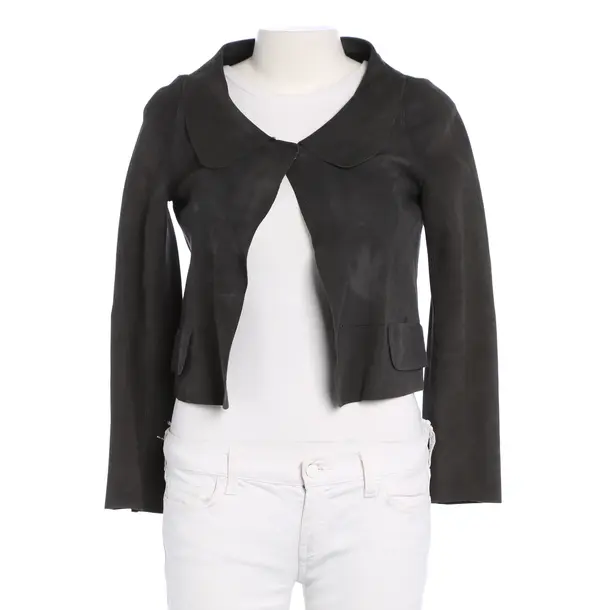 Lederjacke in Grau, Leder, Marni
