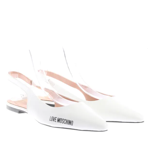 Slingbacks in Weiß, , Love Moschino