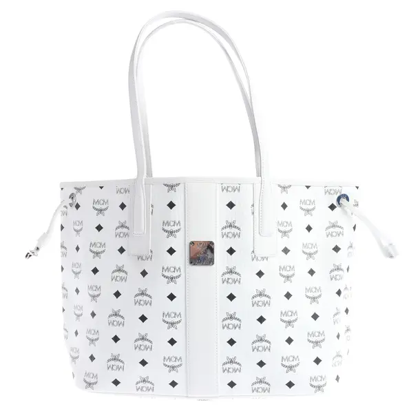 Wendeshopper in Weiß, Leder, MCM