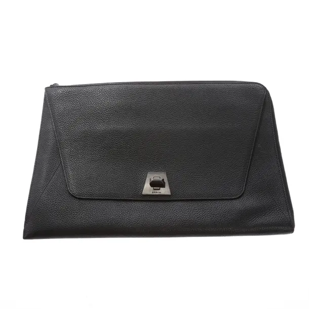 Clutch in Schwarz, Leder, Akris