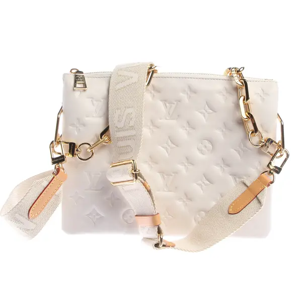 Shoulder Bag in White, Canvas, Louis Vuitton
