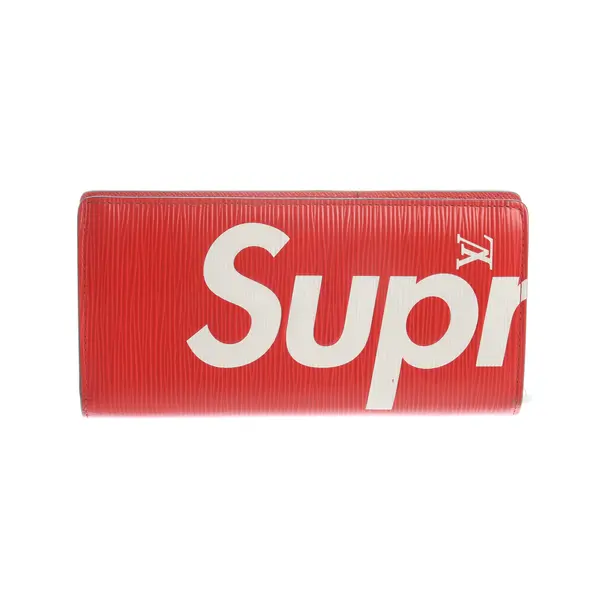 Wallet in Red, Leather, Louis Vuitton