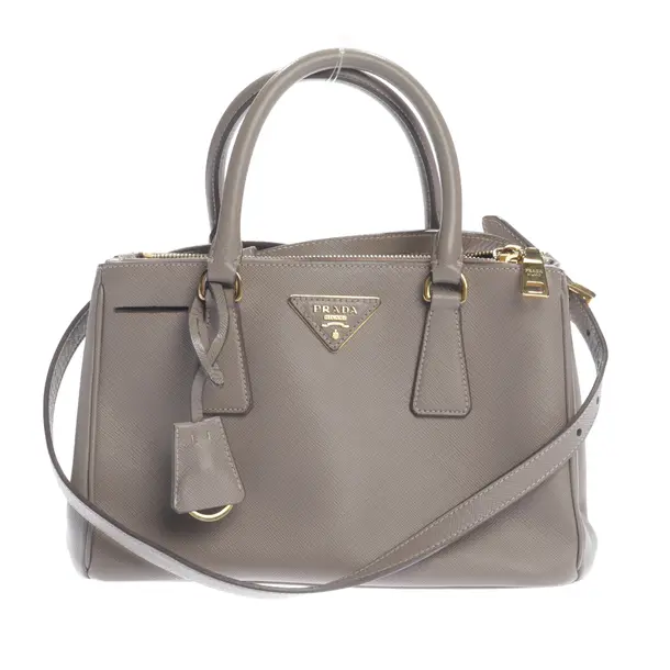 Handtasche in Grau, Leder, Prada