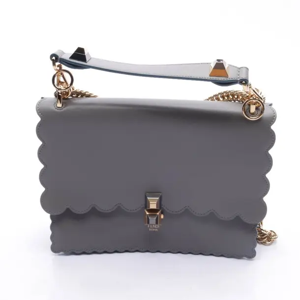 Shoulder Bag in Gray, Leather, Fendi