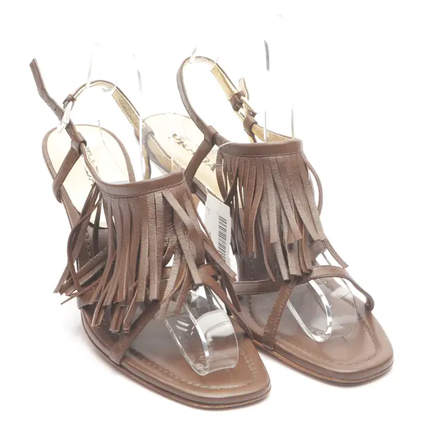 Heeled Sandals in Brown, , Prada