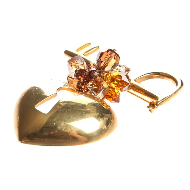 Brosche in Metallic, Metall (metallisch, metallisiert), Dior
