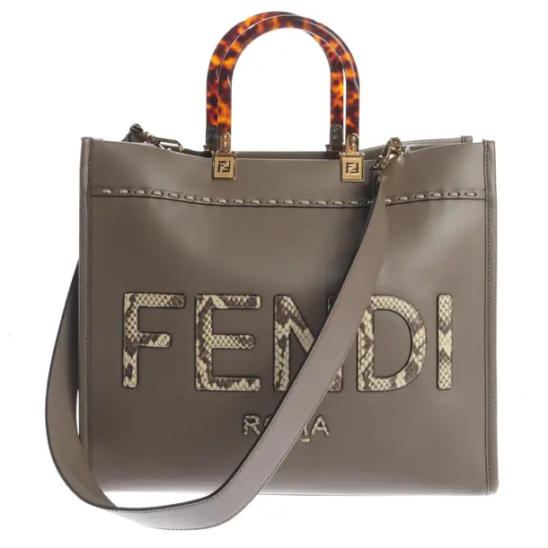 Shopper, in Hellbraun, Leder, Fendi