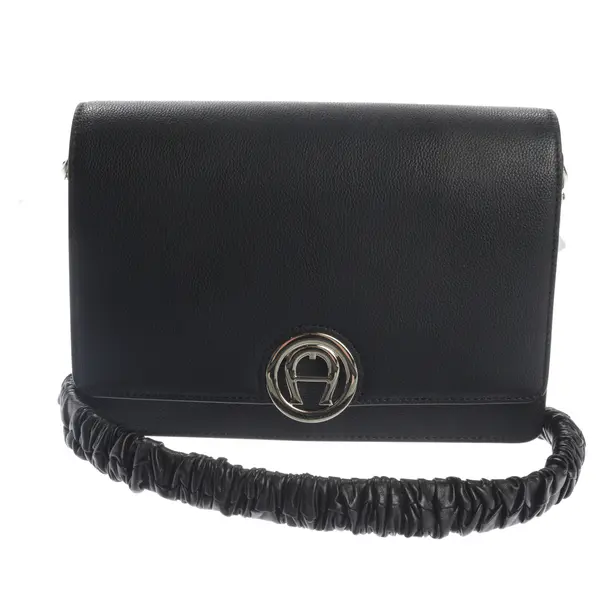 Shoulder Bag, in Black, Leather, Aigner