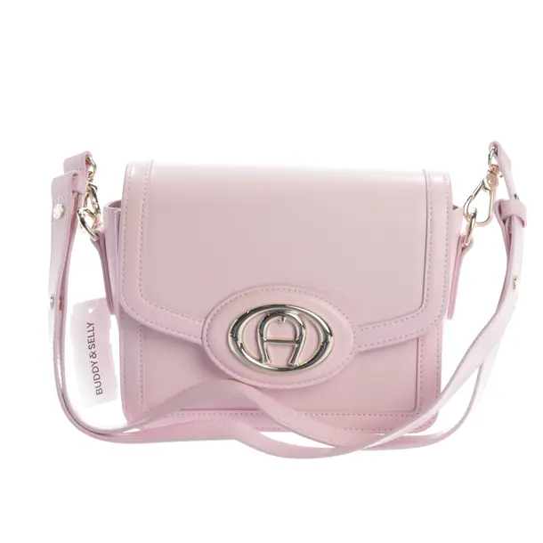 Schultertasche, in Hellrosa, Leder, Aigner