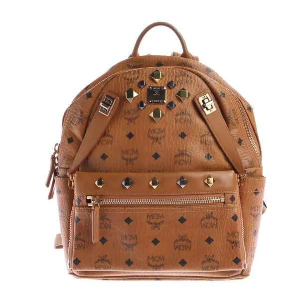 Rucksack, in Hellbraun, Leder, MCM
