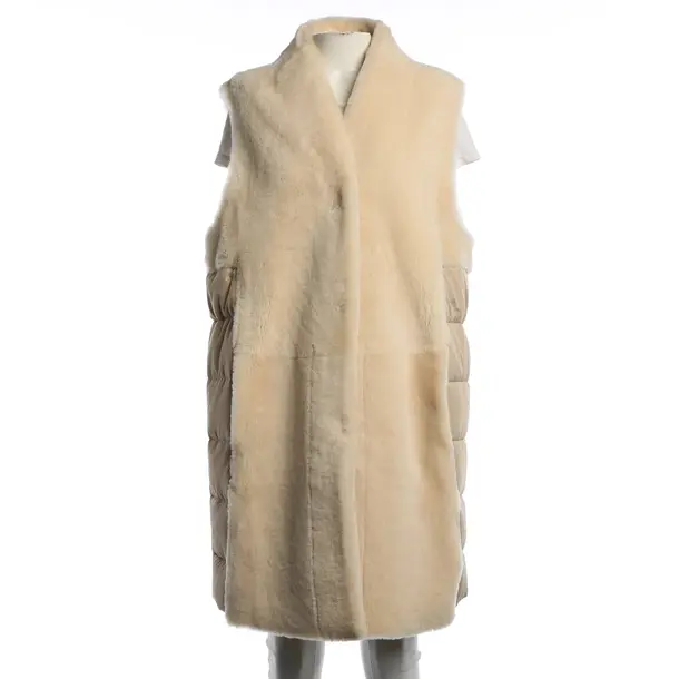 Vest, in Cream, Leder, Peserico
