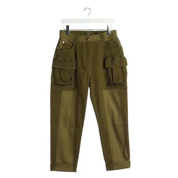 Pants in Green, Cotton, Balmain