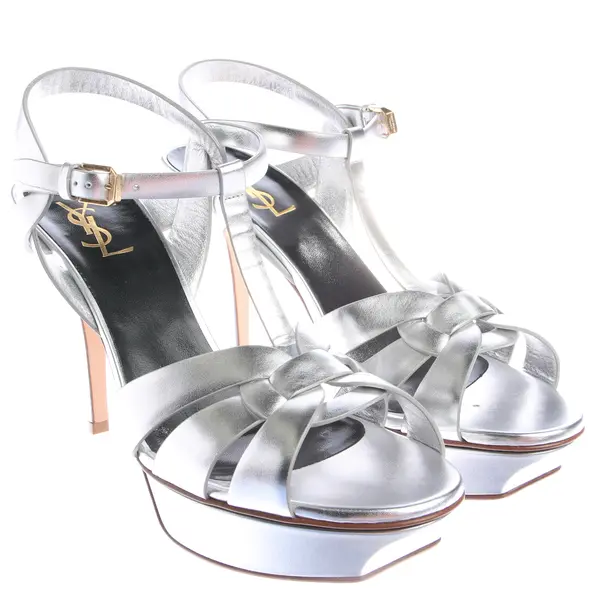 Sandaletten in Metallic, , Saint Laurent