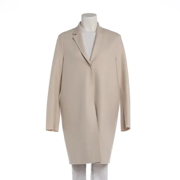 Mid-Season Coat in White, Wool, Harris Wharf London