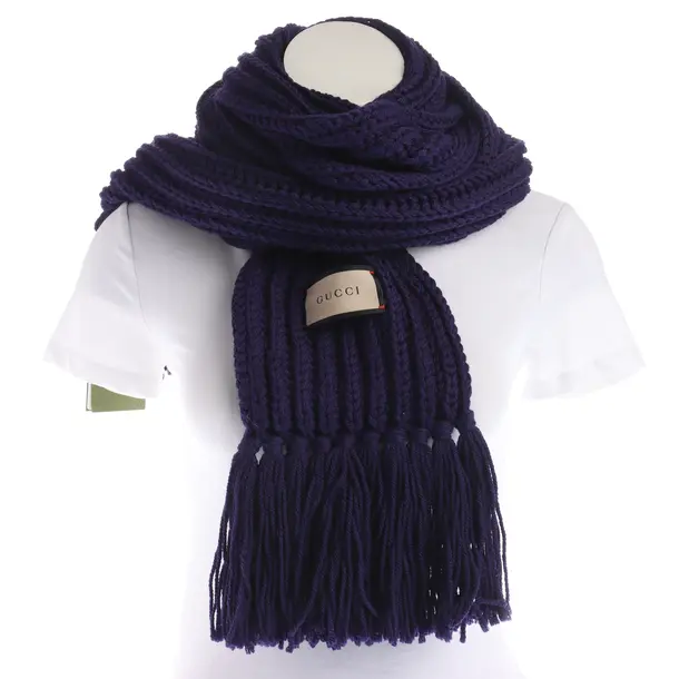 Schal in Blau, Wolle, Gucci