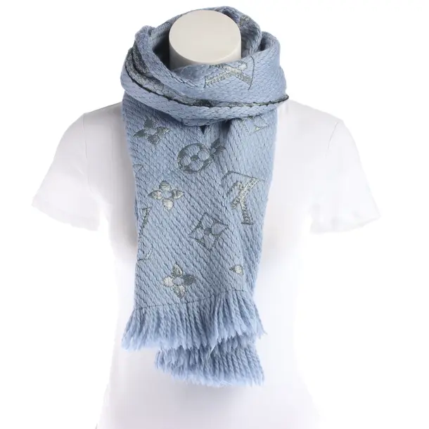 Scarf, in Blue, Wool, Louis Vuitton