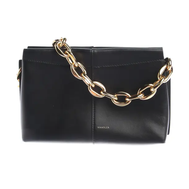 Schultertasche in Schwarz, Leder, Wandler
