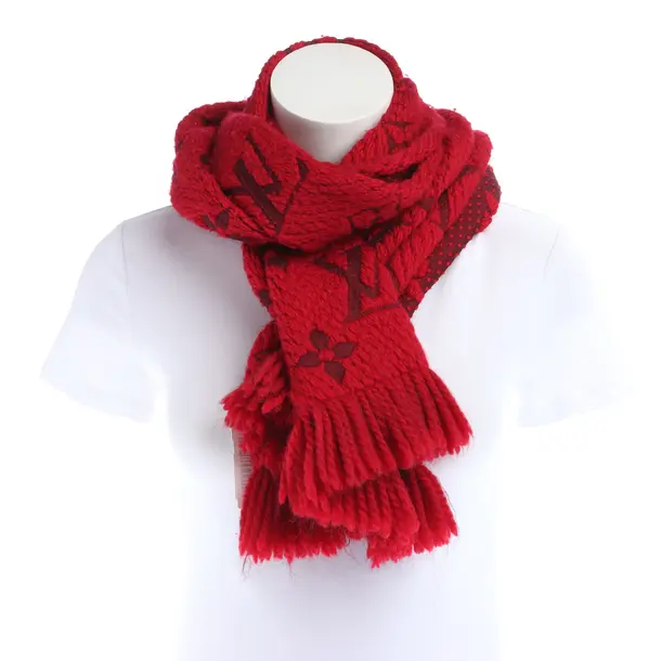 Scarf, in Red, Wool, Louis Vuitton