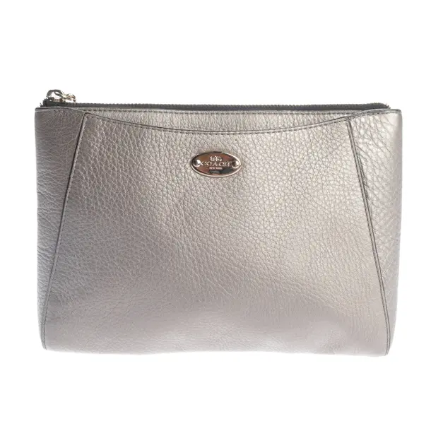 Clutch Bag in Metallic, Leather, Coach