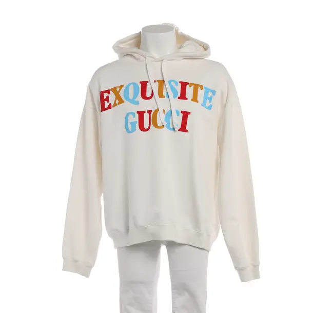 Hoodie in Weiß, Baumwolle, Gucci