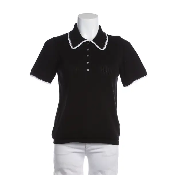 Polo Shirt in Black, Cotton, Maje
