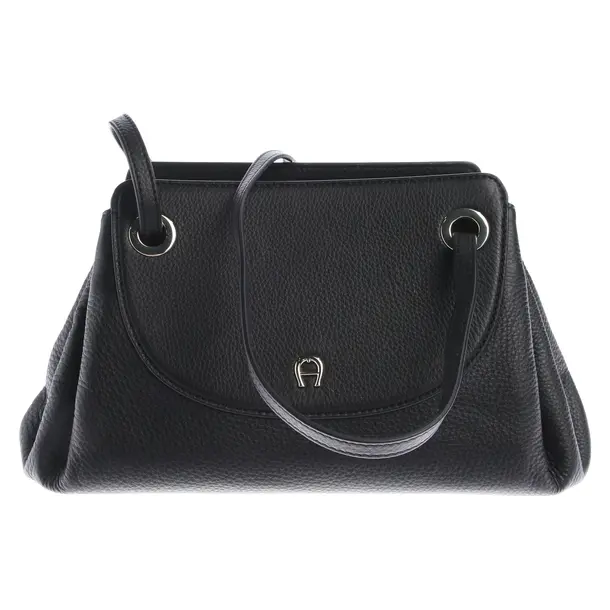 Shoulder Bag, in Black, Leather, Aigner
