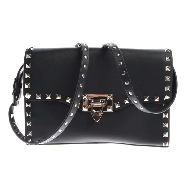 Shoulder Bag, in Black, Leather, Valentino