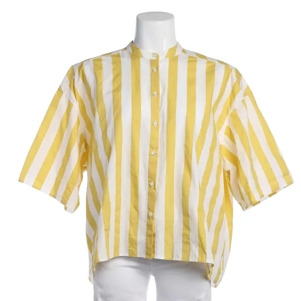 Blouse in Yellow, Cotton, Closed