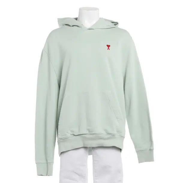 Felpa con cappuccio, in Verde menta, Cotone, Ami Paris