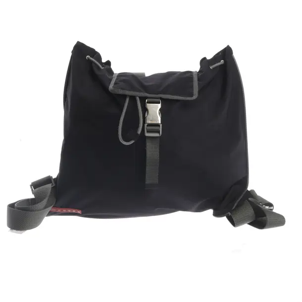 Backpack, in Black, Polyamide, Prada Linea Rossa
