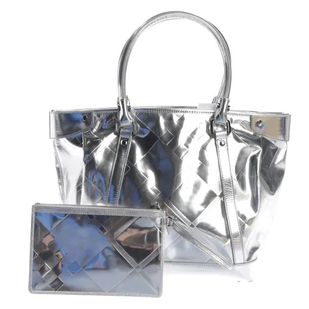 Handbag, in Silver, Polyvinyl, Burberry