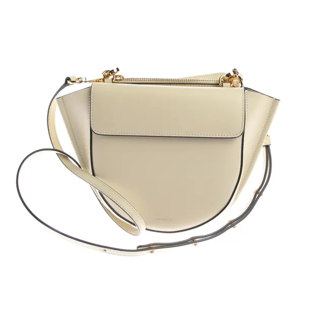 Schultertasche, in Beige, Leder, Wandler