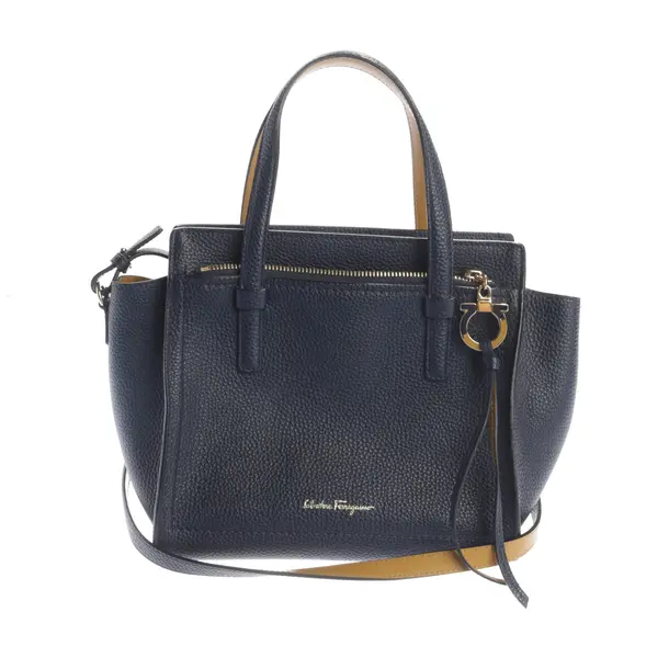 Handbag, in Navy, Leather, Salvatore Ferragamo