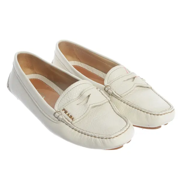 Loafers, in Cream, Prada