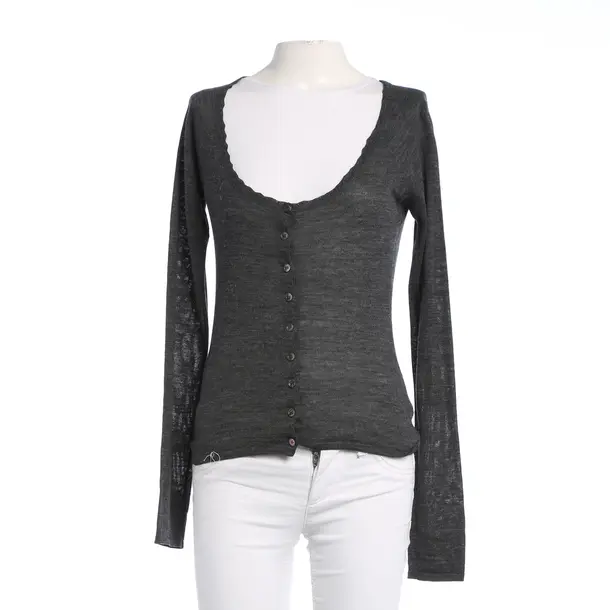 Cardigan, in Dark Gray, Wool, Maliparmi