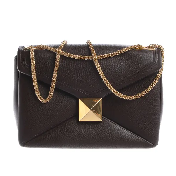 Schultertasche, in Dunkelbraun, Leder, Valentino