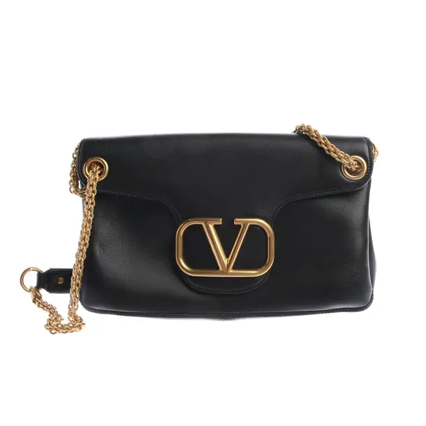 Shoulder Bag, in Black, Leather, Valentino
