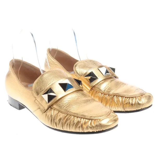 Loafers, in Gold, Valentino