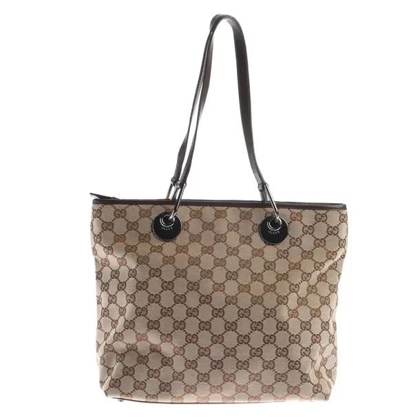 Schultertasche, in Braun, Baumwolle, Gucci