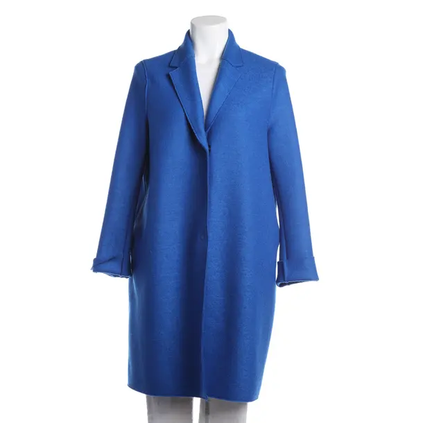 Mid-Season Coat, in Blue, Wool, Harris Wharf London