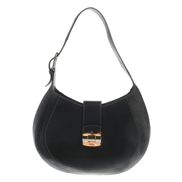 Schultertasche, in Schwarz, Leder, Furla