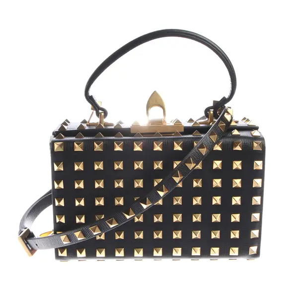 Evening Bag, in Black, Leather, Valentino
