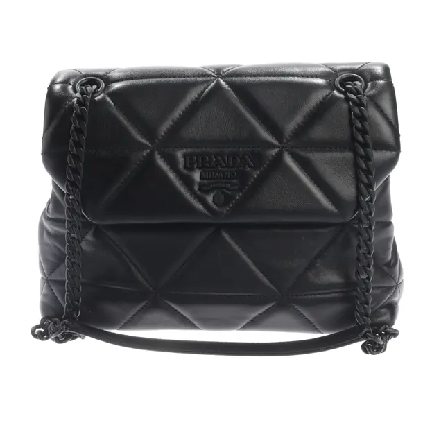 Schultertasche, in Schwarz, Leder, Prada