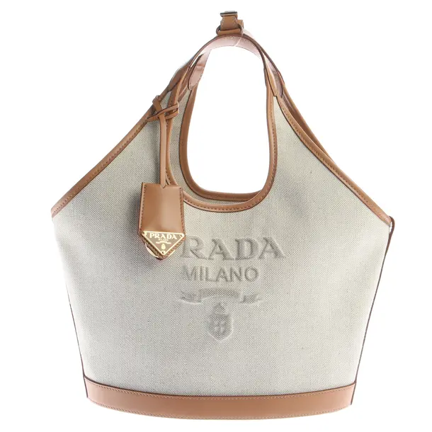 Shopper, in Beige, Cotone, Prada