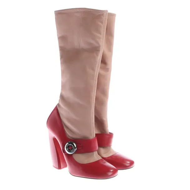 Stiefel, in Rot, Prada